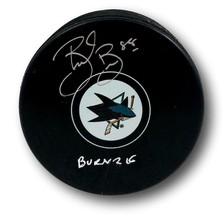 Brent Burns Autographed Puck Inscribed &quot;Bernie&quot; Sharks Fanatics COA Signed - £76.56 GBP