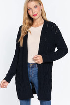 Women s Black Chenille Cardigan Sweater (M) - $34.16