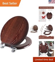 Stylish Round Toilet Seat in Dark Walnut - Slow Close with Easy Care Fea... - $74.99