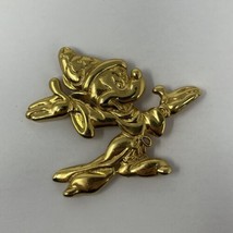 Sorcerer Mickey Mouse Wendy Gell Gold Tone Disney Pin Brooch Large - £19.79 GBP