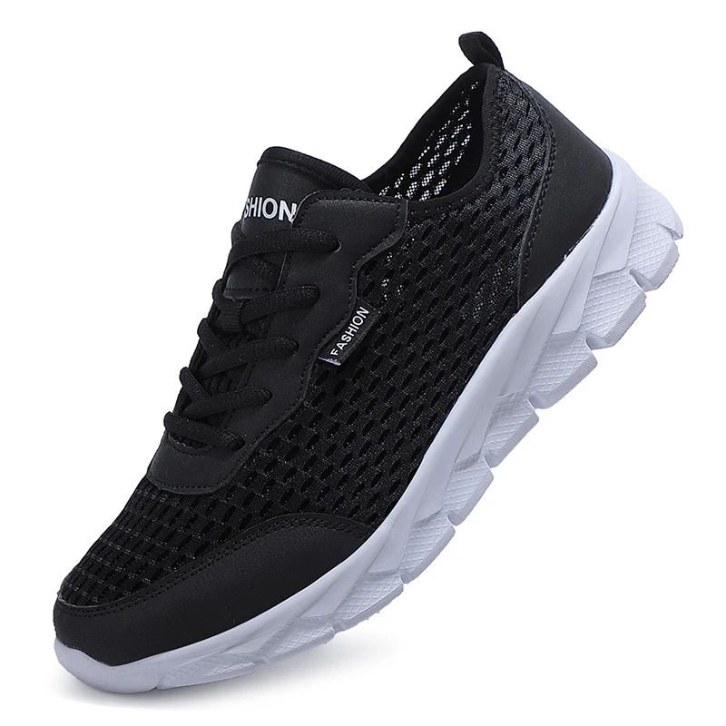 S breathable mesh outdoor shoes lace free convenient men s running shoes anti skid wear thumb200