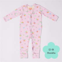 Bambi Mini Co. Wrigglesuit 12-18 Months (with Grippy Feet) Pink Festival Bloom - £65.43 GBP