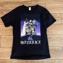 Beetlejuice - Movie Poster Inspired Unisex Black T-Shirt Size Medium - $934.51 MXN