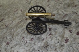 Vintage Brass Cannon on Metal Carriage, Made in Italy, 6.5” Long, GT - £21.58 GBP