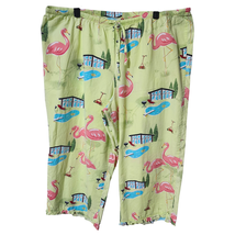 Nick &amp; Nora XXL Pajama Pants Ruffle Trim Detail Flamingo Pool BBQ Summer - $25.92