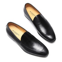 Men leather shoes business dress suit shoes men  Bullock leather black slipon we - £131.53 GBP