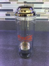 Vintage 1992 Original Collectible Coca Cola Glass Straw Holder Dispenser - $17.81