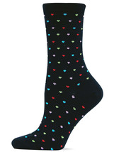 Hot Sox Womens Originals Pindot Hearts Trouser Sock Shoe Size 4-10.5 - £6.19 GBP