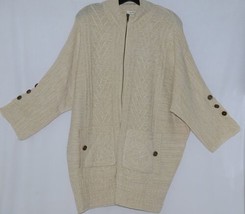 Simply Noelle Brand JCKT222LXL Womens Pearl Zipper Sweater Jacket Size L XL - $49.99