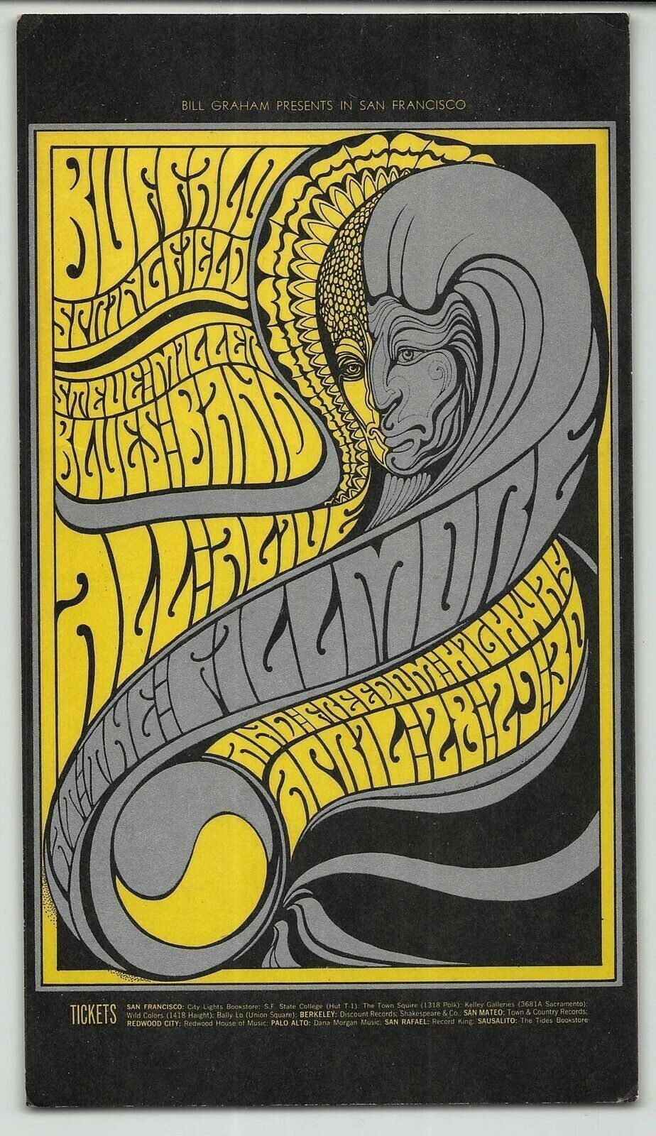 Mint BUFFALO SPINGFIELD STEVE MILLER Fillmore Postcard Poster - $19.99