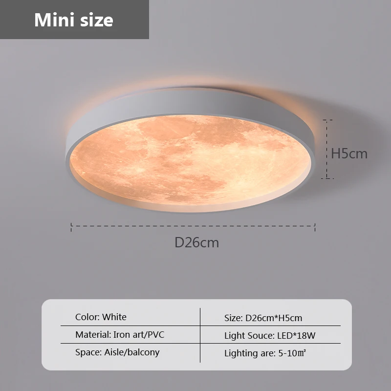  LED ultra-thin round moon ceiling light living room room children&#39;s room minima - £281.92 GBP