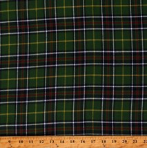 Homespun Tartan Traditions Plaid Green Red Yarn Dyed Fabric by the Yard D153.17 - £11.92 GBP