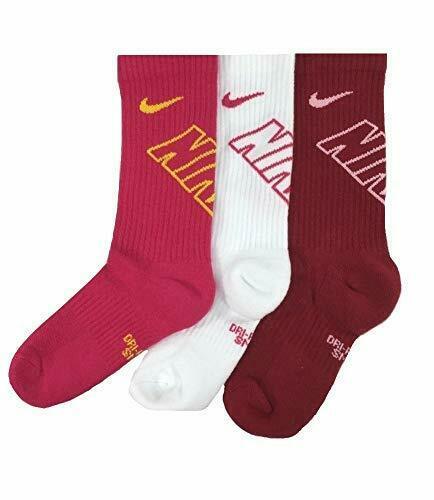 NIKE Girl's' 3PK Young Athletes Graphic Crew Socks 3Y-5Y SX6959-909 - $19.99