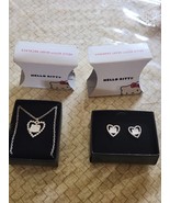 Hello Kitty Heart Necklace And Pierced Earrings Set Avon New In Original... - $33.27 CAD