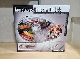 Prodyne Appetizers On Ice LIDS REVOLVING SEAFOOD VEGGIES CHIPS DIPS 16&quot; ... - £16.50 GBP
