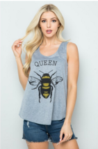 Queen Bee Print Tank Top  T Shirt Print Casual Tee Women&#39;s Light Weight ... - £14.76 GBP