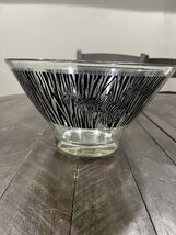 Vintage Ravenscroft Glass Zebra Salad Fruit Bowl/Chip Bowl By Kristin - $24.74