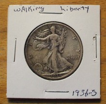 1936-S Silver Walking Liberty Half Dollar - 90% Silver - £71.14 GBP