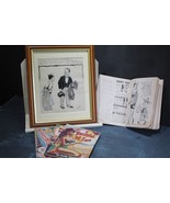 Antique pen and ink cartoon sketchplus other cartoon magazines - $35.47
