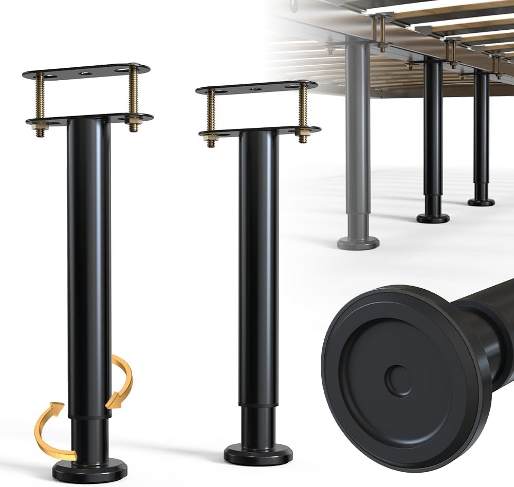 Adjustable Height Bed Frame Support Leg, Metal Bed Frame Support Legs, 2... - $38.93