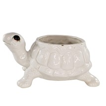 Vintage Fitz And Floyd Turtle Planter White 1975 - $34.99