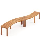 Set of 2 - Outdoor Backless Wooden Garden Bench with Modern Arch Design - $586.00 CAD