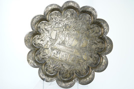 c1870 16&quot; Antique Hand Engraved Brass Hindu Tray - $191.57