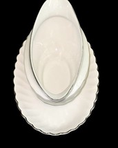 Syracuse China Wedding Ring Silhouette Gravy Boat w/ Underplate USA image 9