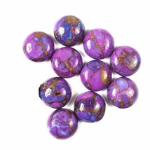 Natural  Purple Copper Turquoise,Loose gemstone Round Cabochon 10 x 10 MM 10 pce - $56.19