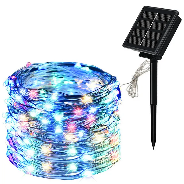 Solar String Fairy Light Copper Wire Led Lights Waterproof Outdoor Gar Solar Pow - £63.44 GBP