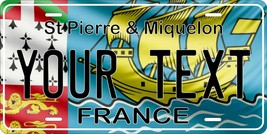 St Pierre Miquelon Flag License Plate Personalized Car Bike Motorcycle Custom  - $10.99+