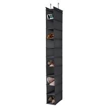 10-Shelf Hanging Shoe Shelf Organizer, Hanging Shoe Storage For Closet (Grey) - £20.90 GBP