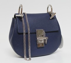 New Chloe Drew Mini Royal Blue Grain Calf Leather Bag - $1,272.04