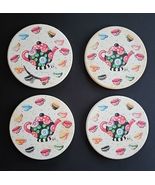 Mary Engelbreit Teapot Design Set of 4 Round Cork Backed Stone Coasters ... - $35.15 CAD