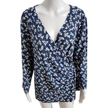 New Ralph Lauren Black Label Women&#39;s Plus 3X (22) Floral V-Neck Wrap Blo... - $45.49