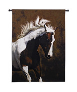 63x53 BELLA IV HORSE Brown White Western Tapestry Wall Hanging - £201.57 GBP