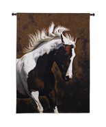 63x53 BELLA IV HORSE Brown White Western Tapestry Wall Hanging - €218,74 EUR