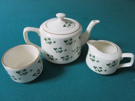 IRISH TEA SET 3 PCS CARRIGALINE POTTERY COVER DESIGN  - £75.17 GBP