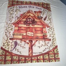 Large Bless This Nest YARD FLAG BANNER Garden 37”x27” Bird House Debra J... - £9.66 GBP