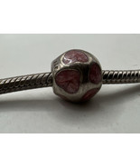 Authentic PANDORA Sterling Silver Charm LOVE YOU WITH LIGHT PINK ENAMEL ALE - $38.67 CAD