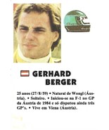 ⭕VTG Formula 1 GERHARD BERGER pocket calendar 1985 F1 pilot - $6.94 CAD