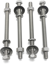 (4 Sets) 3/8&quot;-16 x 4&quot; Hex Head Bolts w/ Nuts &amp; Washers | 304 Stainless S... - $17.64