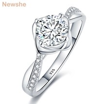 1.0CT Moissanite Engagement Rings For Women 925 Sterling Silver Round Cut Eterni - £57.15 GBP