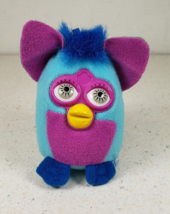 2000 McDonald&#39;s Plush Blue Furby Key Chain Clip On Backpack Toy Plush 3.5” - £17.48 GBP