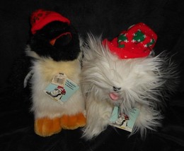 Vintage Christmas Commonwealth Perry Penguin &amp; Sheepdog Stuffed Animal Plush Toy - £37.12 GBP