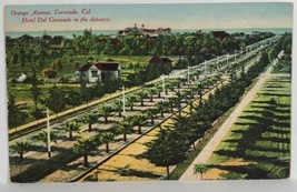 Coronado California Orange Avenue Hotel in Distance 1920 Postcard T12 - $8.95