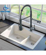 Black Pull Down Kitchen Faucet Dual Spout 360° Rotation Hot Cold Water M... - $175.07+