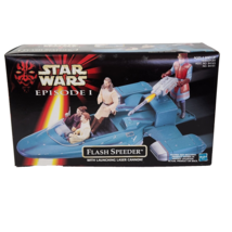 VINTAGE 1998 STAR WARS EPISODE 1 FLASH SPEEDER W LASER CANNON NEW IN BOX - £22.38 GBP