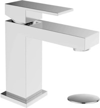 Single-Hole Chrome Bathroom Faucet, Alwen Pop-Up Drain Bathroom Faucet, - £86.15 GBP