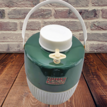 Vintage Coleman Water Cooler Drink Dispenser With Cup Green White 1 Gall... - $23.49